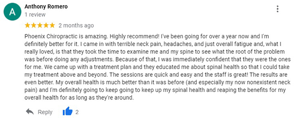 Chiropractic Peachtree Corners GA Testimonial Anthony