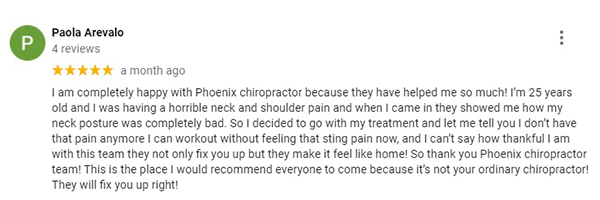 Chiropractic Peachtree Corners GA Testimonial Paola